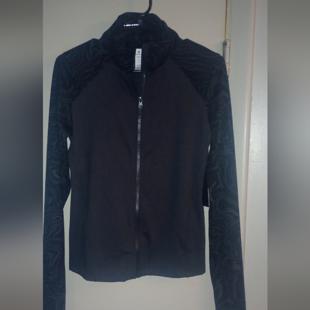 90 Degree By Reflex Black Patterned Bomber Jacket